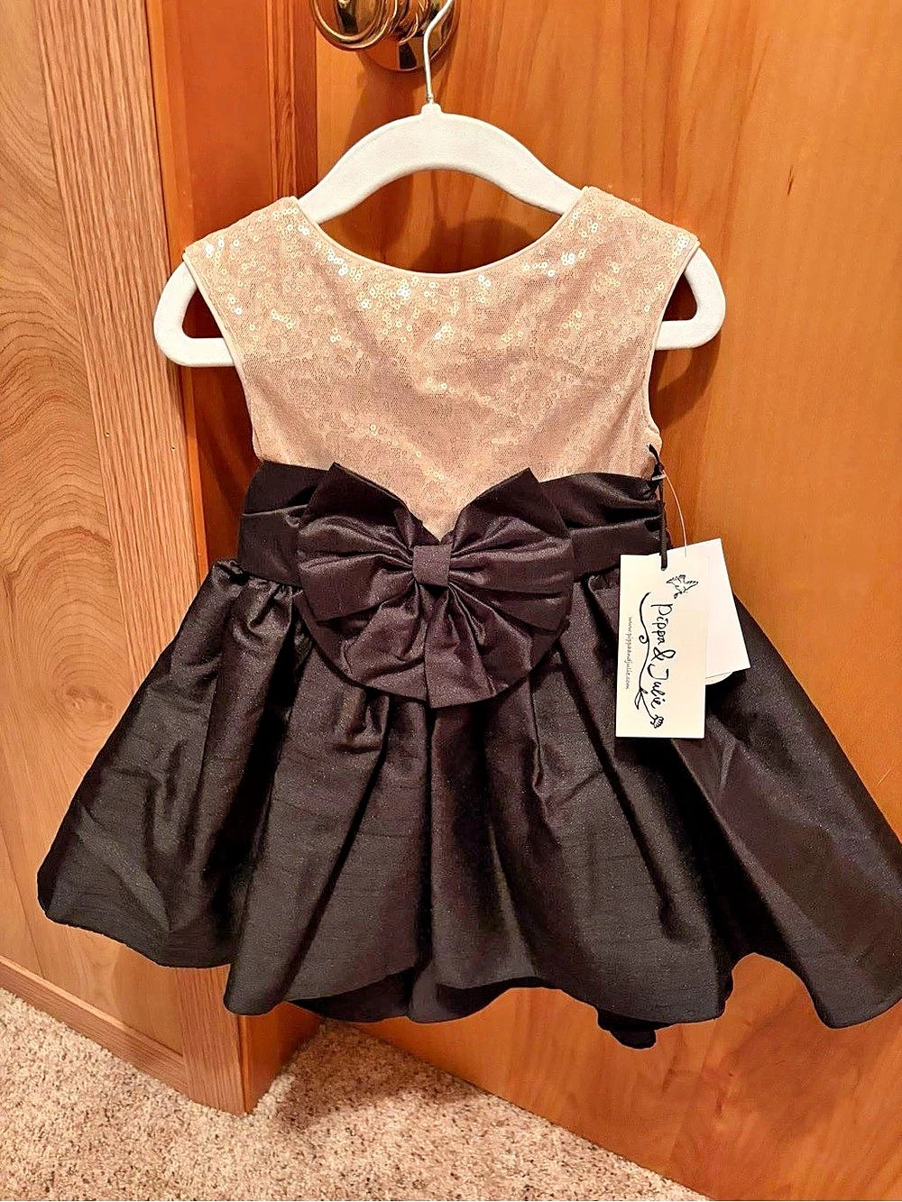 Pippa & Julie Girls Formal Dress Black & Pink Size 2T NWT